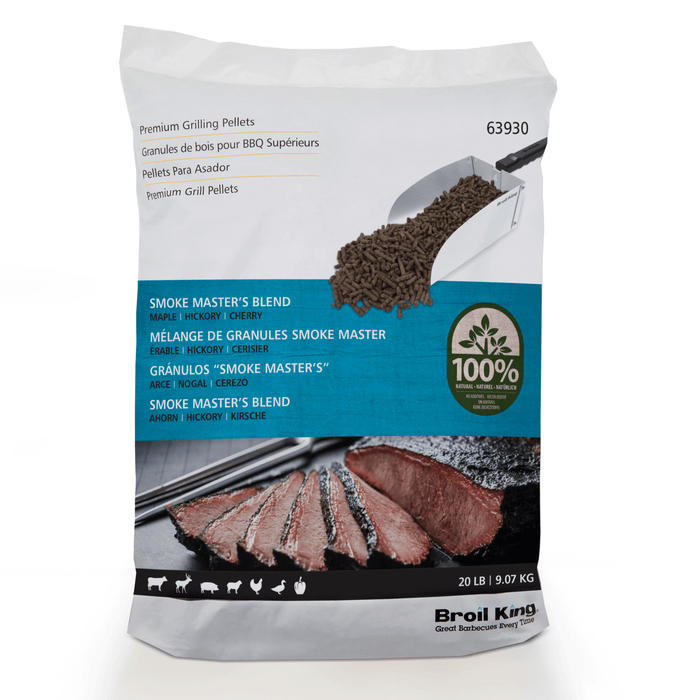 Broil King Smoke Master's Blend (Maple, Hickory, Cherry) Pellets 20 lb Resealable Bag - BK63930