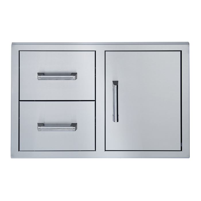 Broilmaster 34-Inch W x 22-Inch H Single Door with Double Drawer in Stainless Steel BSAW3422SD
