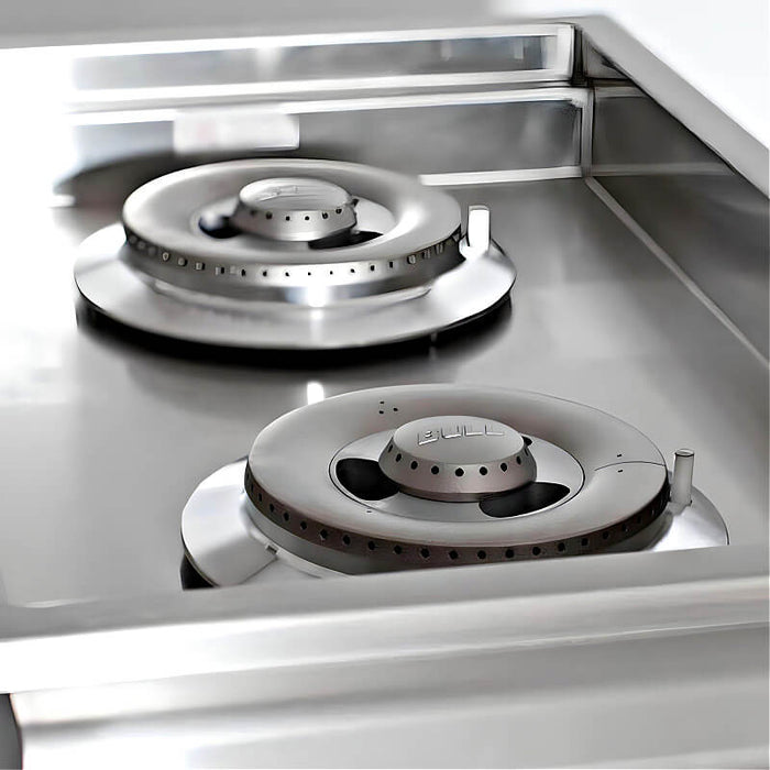 Bull Built-In Gas Double Side Burner With Stainless Steel Lid - 30008