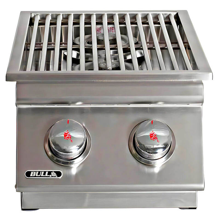 Bull Built-In Gas Double Side Burner With Stainless Steel Lid - 30008